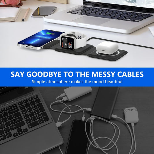3-in-1 Magnetic Foldable Wireless Charger