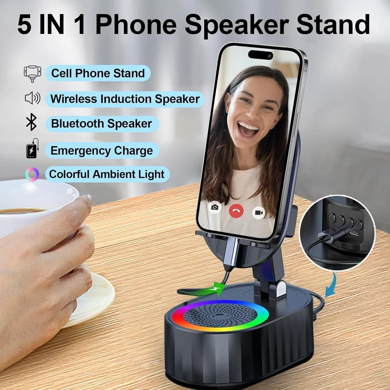 Wireless Induction Bluetooth Speaker(5 in 1)