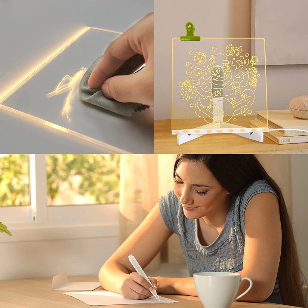 GlowPad RGB 3D Acrylic LED Writing Board – Reusable Message Display
