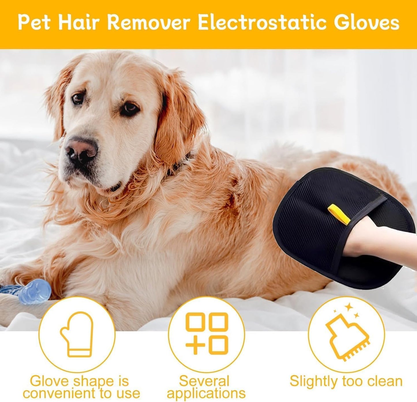 Pet Hair Removal Gloves-Easy Grooming & cleaning
