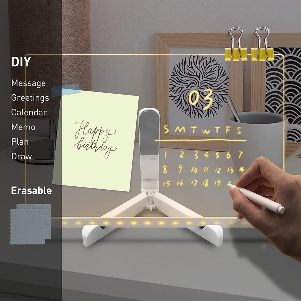 GlowPad RGB 3D Acrylic LED Writing Board – Reusable Message Display