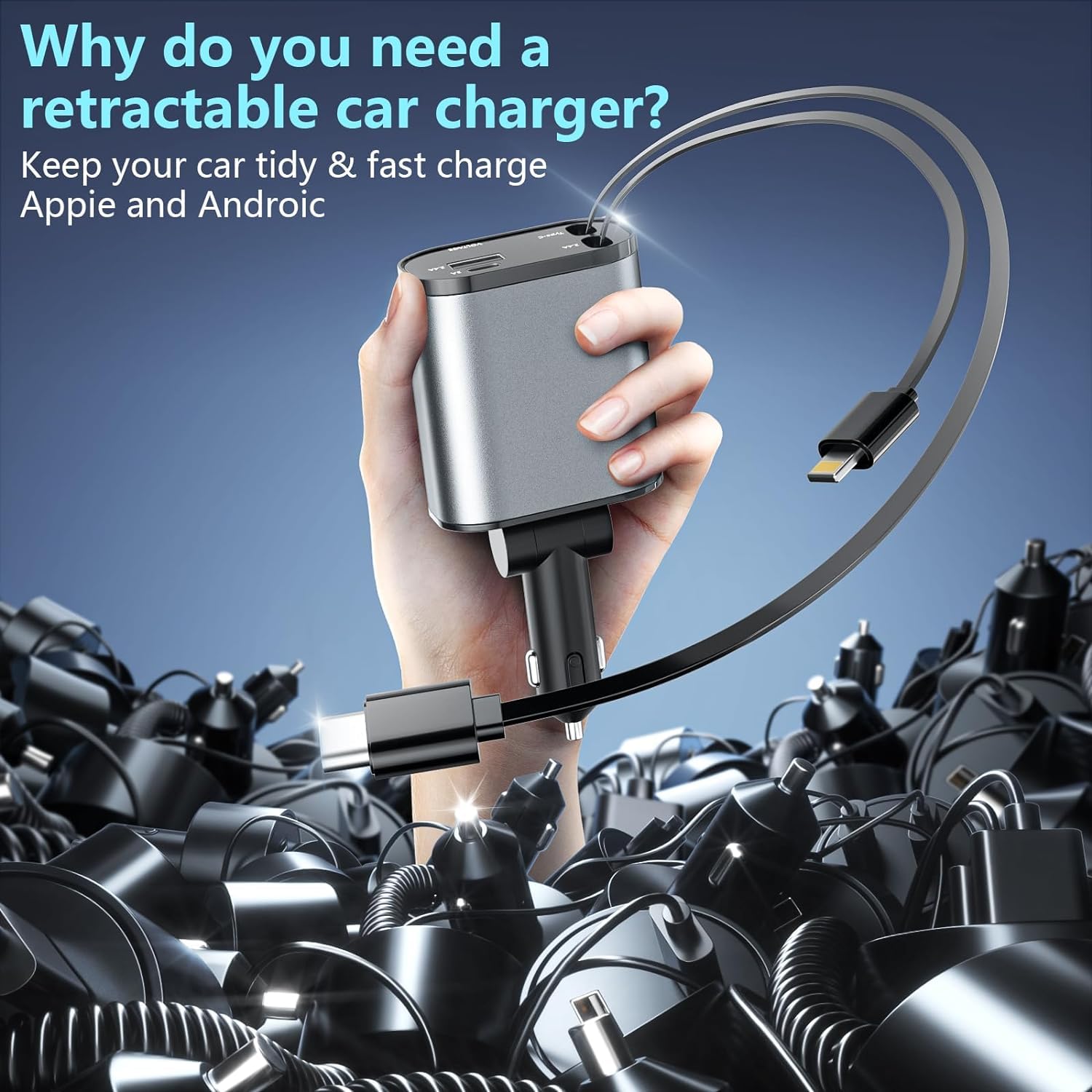 VoltDrive Pro 120W 4-Port Fast Car Charger